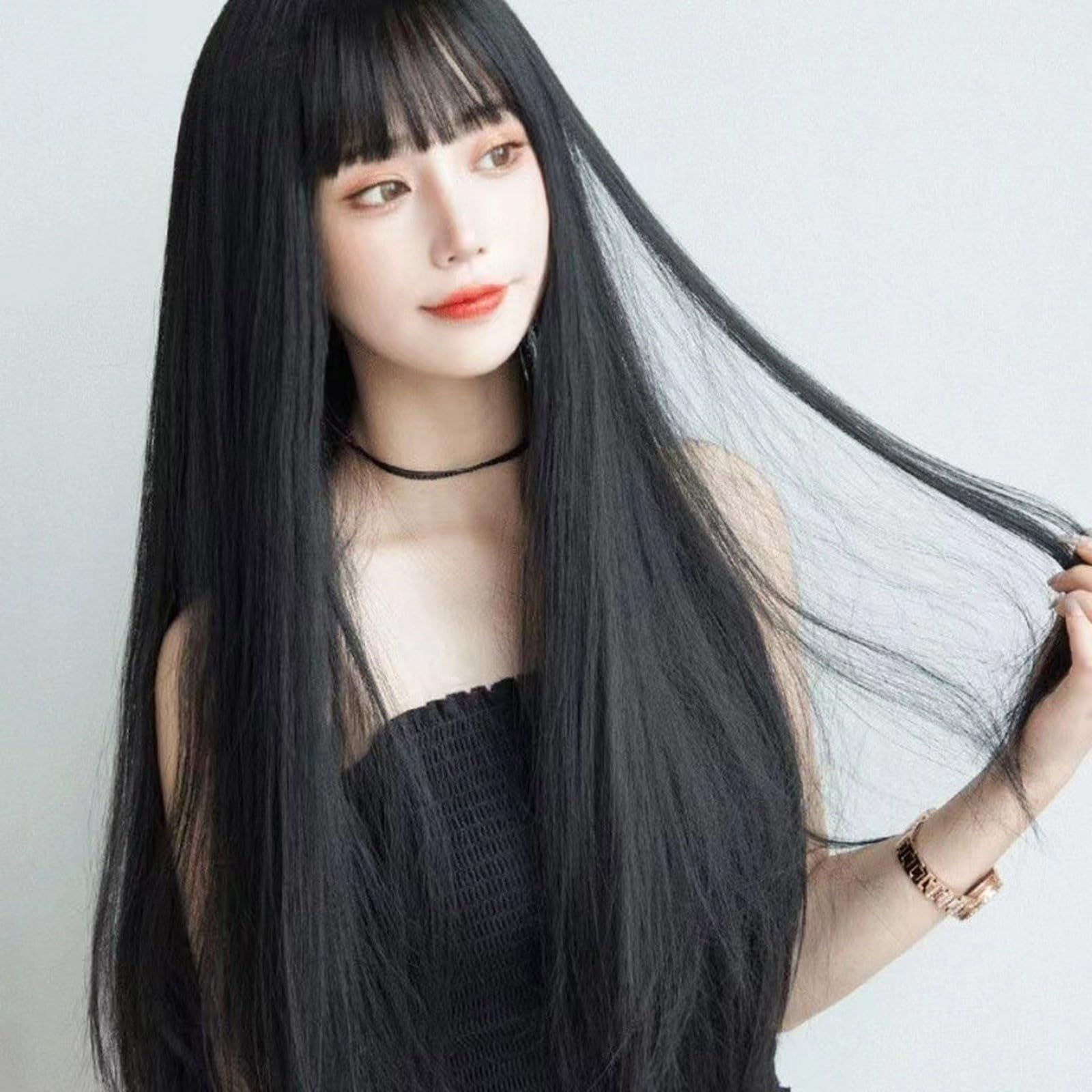 Amazon.co.jp: Caqnni ウィッグ ロング ストレート フルウィッグ